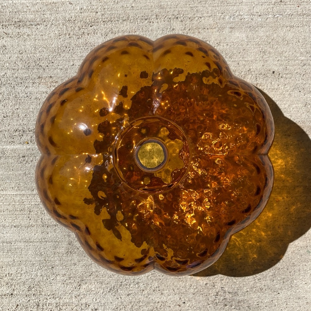 Vintage mid century amber glass globe for ceiling or wall